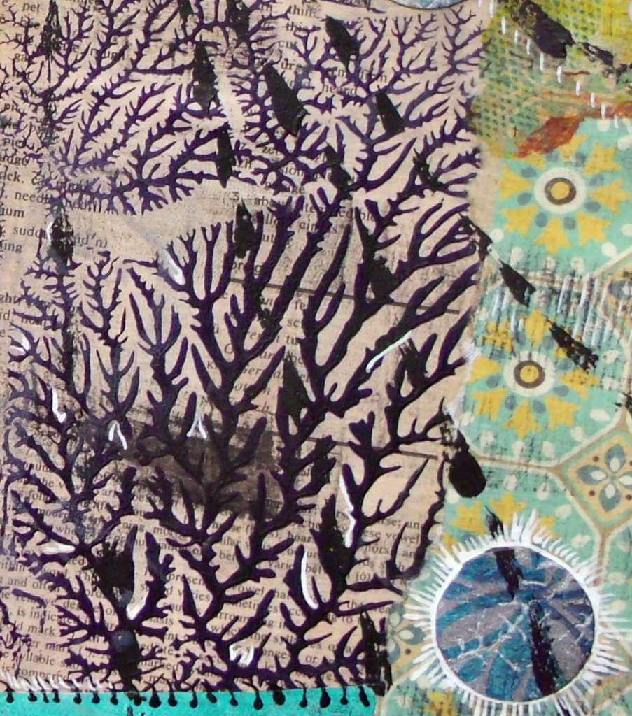 Mixed-media collage detail